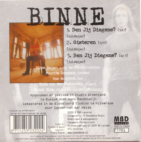 Achterkant albumhoes ben jij diegene